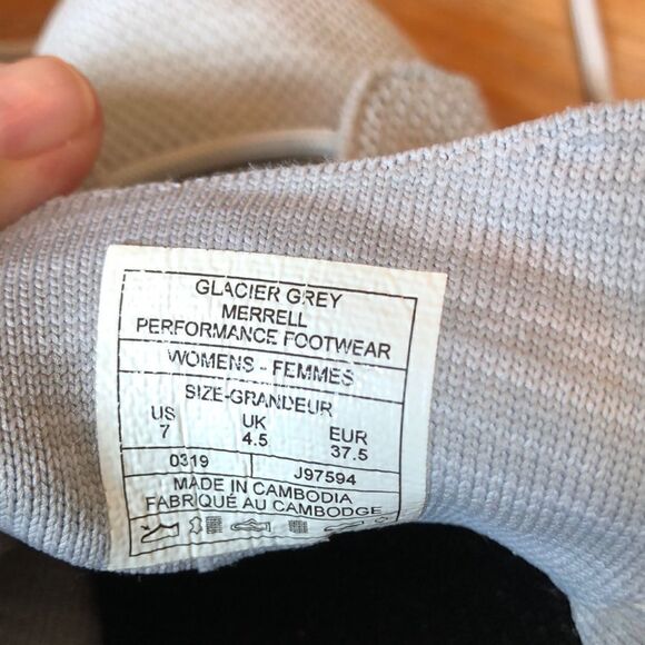 Merrell Gridway Glacier Grey shoes moccasins Size 7 - Picture 8 of 9